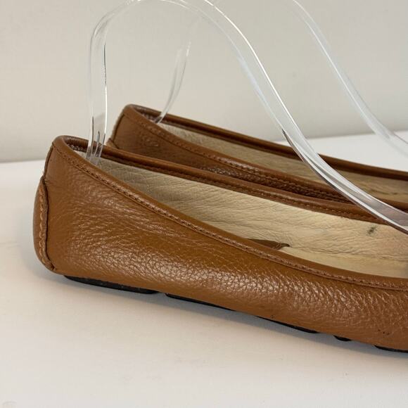 Michael Kors Signature Fulton Ballet Flat Shoes Womens 8.5 Brown Leather Slip On - Picture 3 of 10